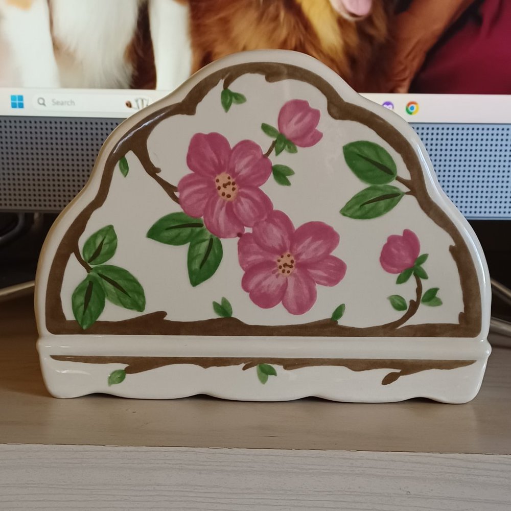Vintage Franciscan Desert Rose Napkin Holder Hard to Find Rare Franciscanware - Picture 2 of 7
